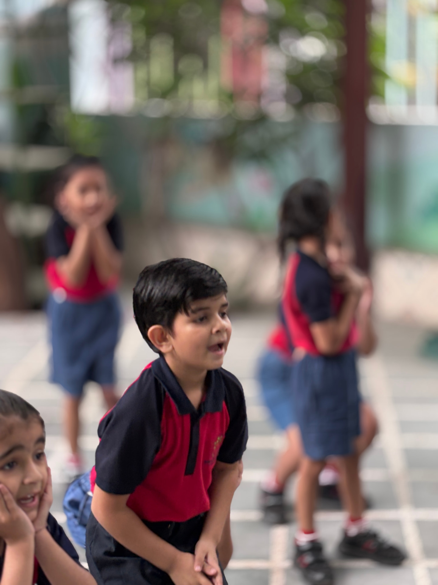 Children playing an activity game during class time